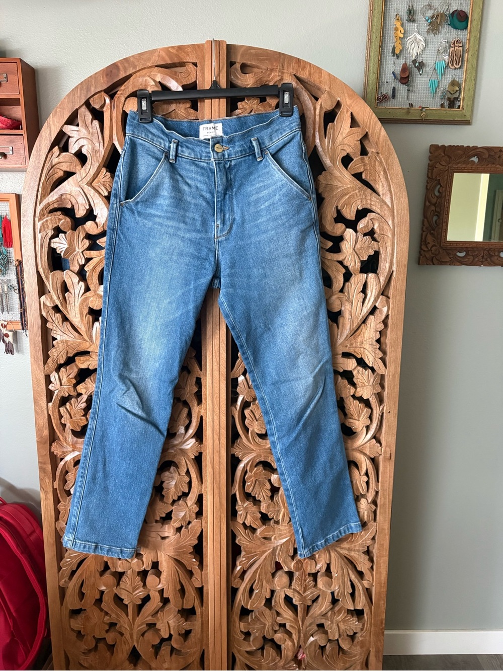 Frame Denim Light Blue Straight-Leg Jeans